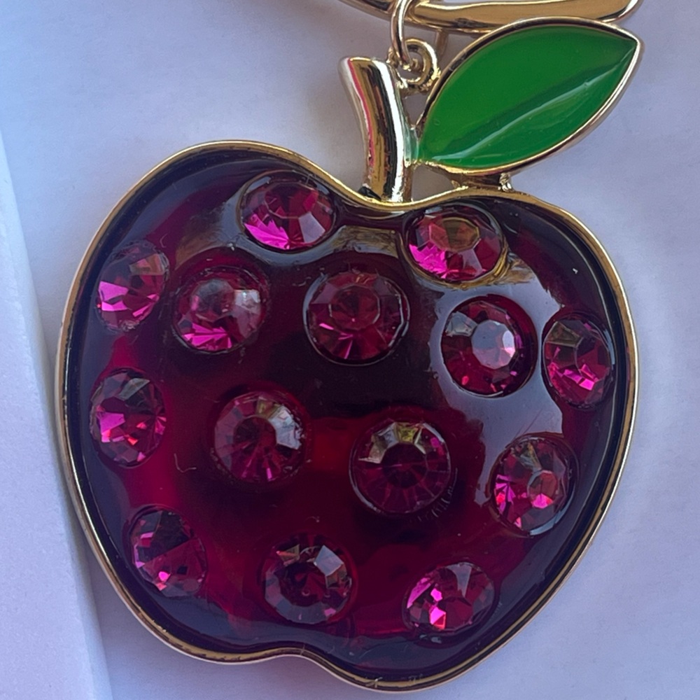 Betsey Johnson Bling Apple Purse Charm